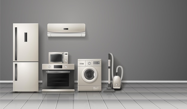 Household Appliances Realistic Composition