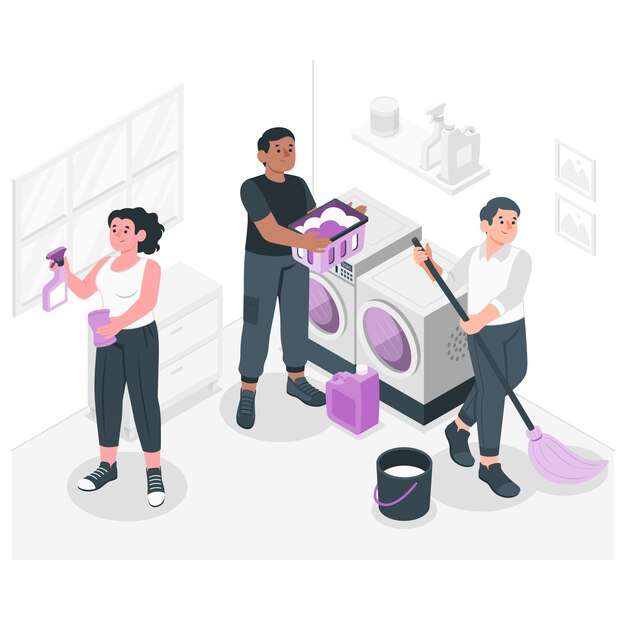 Household chores concept illustration