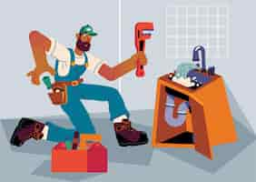 Free vector household and renovation professions