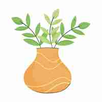 Free vector houseplant in orange vase