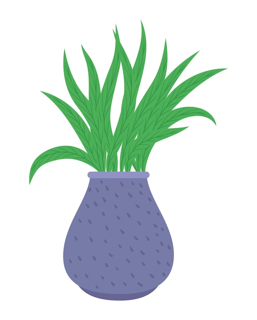 Free vector houseplant in purple pot nature icon