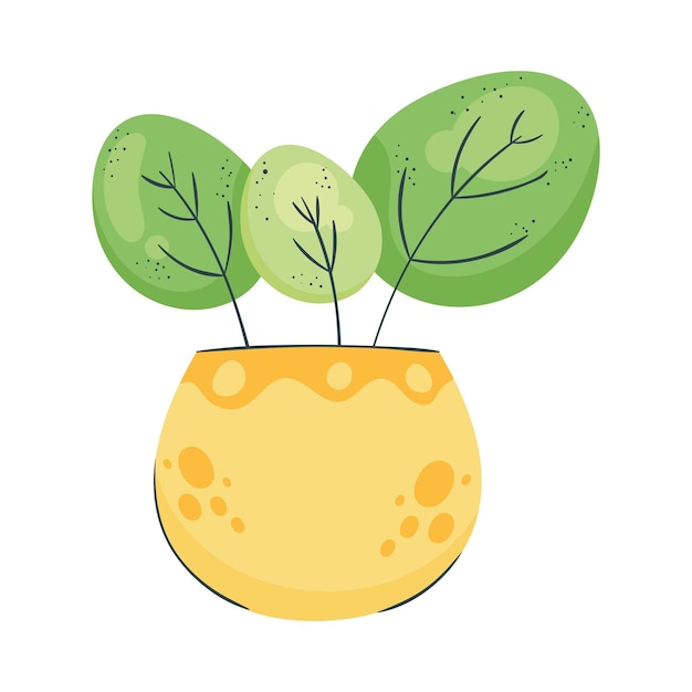 Free vector houseplant in yellow vase