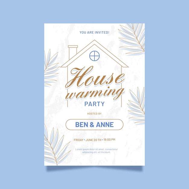 Housewarming party invitation template design