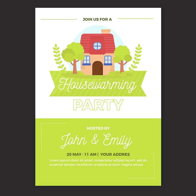 Free vector housewarming party invitation template