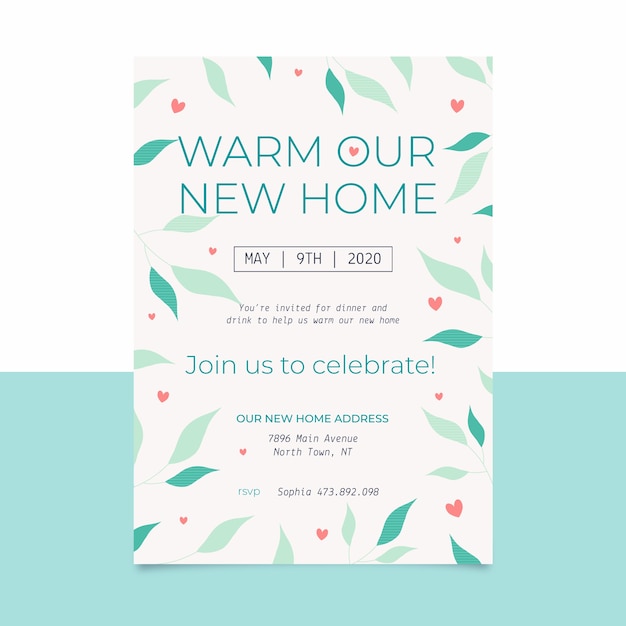 Free vector housewarming party invitation template