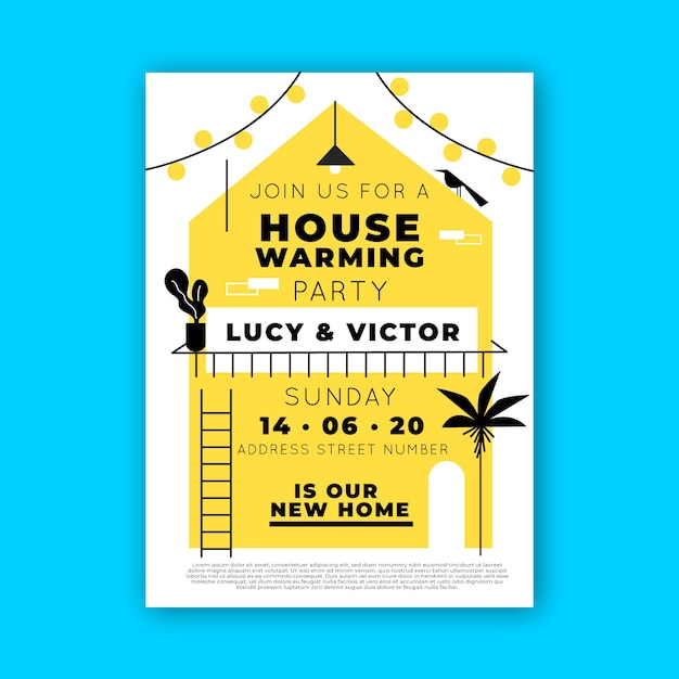 Free vector housewarming party invitation template