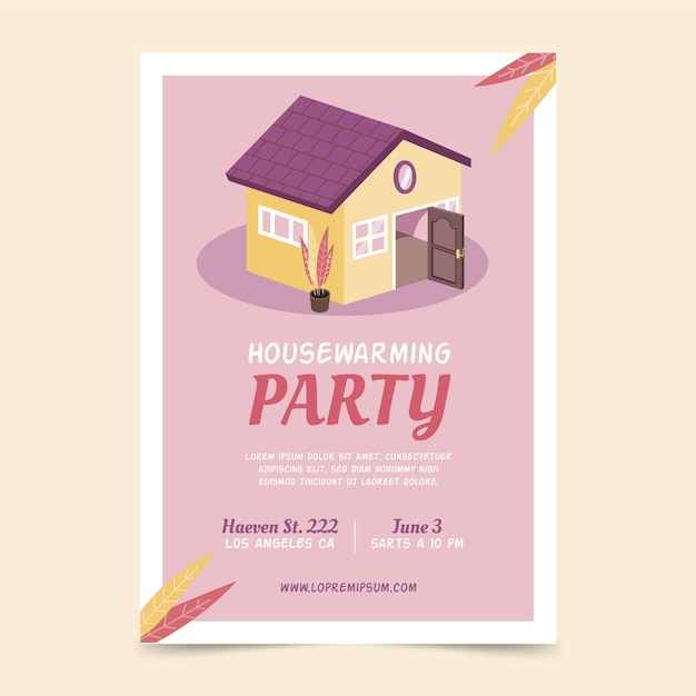 Free vector housewarming party invitation template