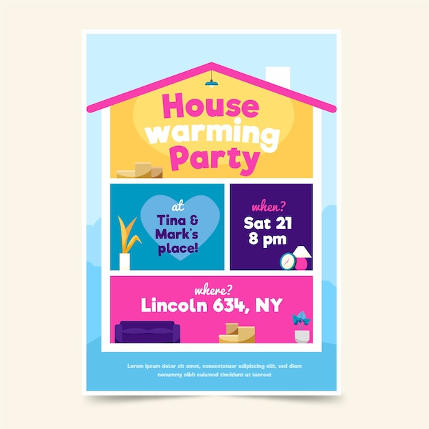 Free vector housewarming party invitation template