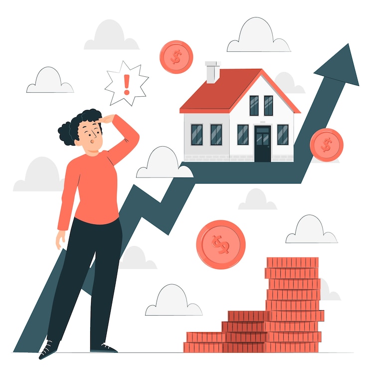 Free Vector housing prices rise concept illustration