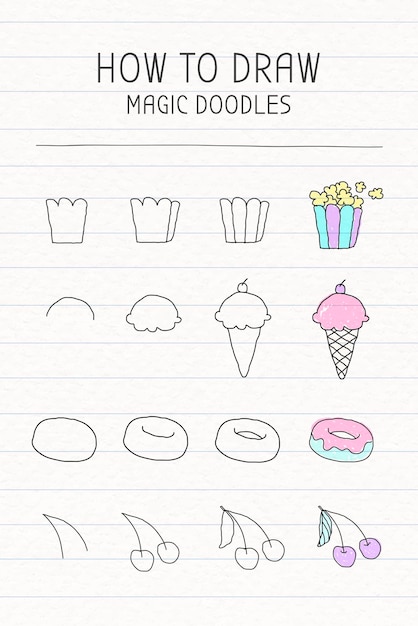 Free vector how to draw magic doodles tutorial