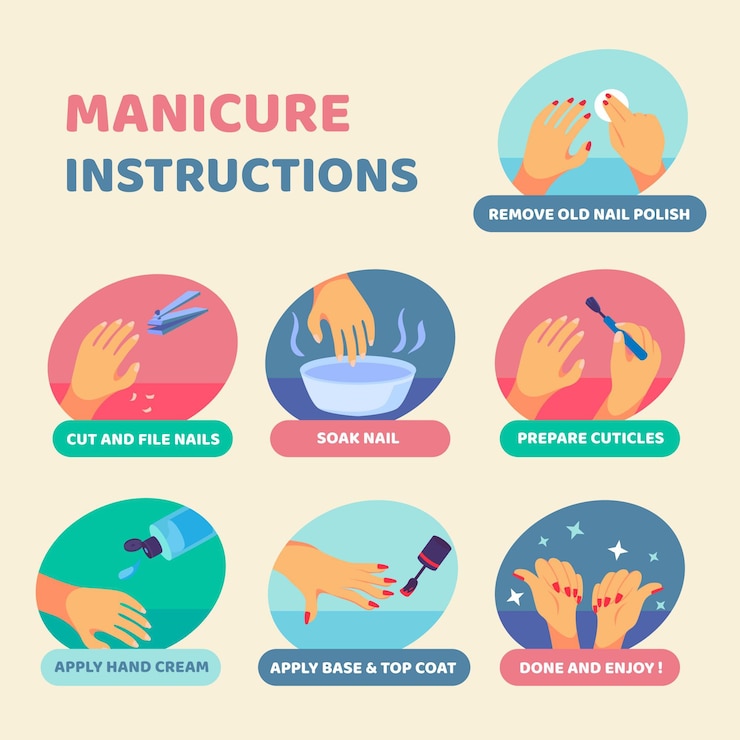 Free Vector how to do manicure at home