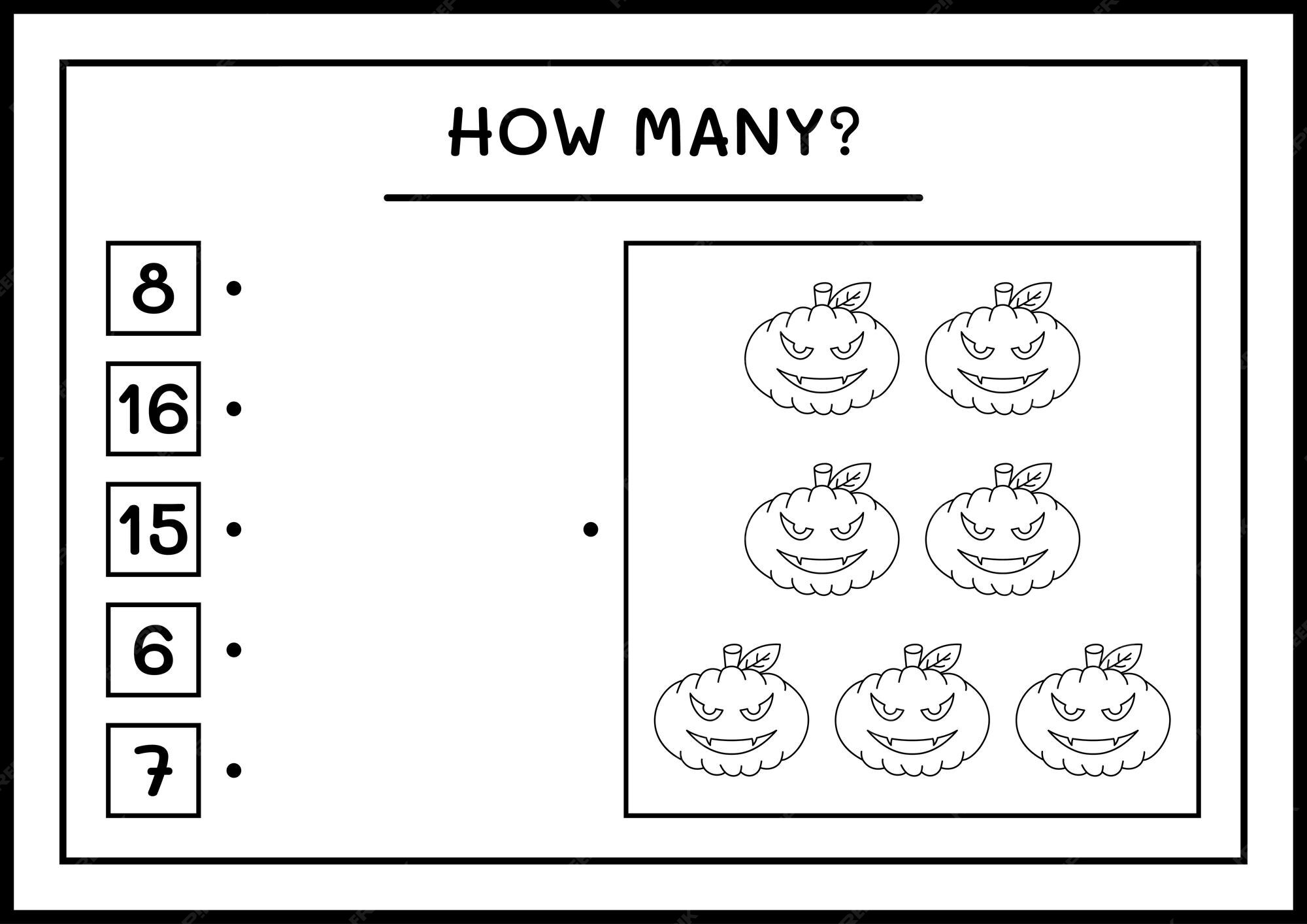 Premium Vector How many pumpkin, game for children. vector