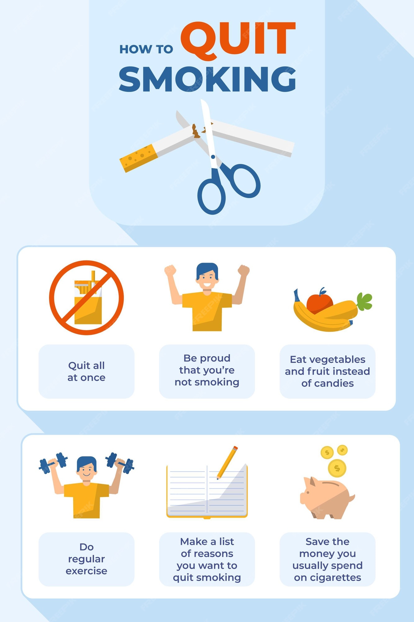 Free Vector How To Quit Smoking Infographic Poster