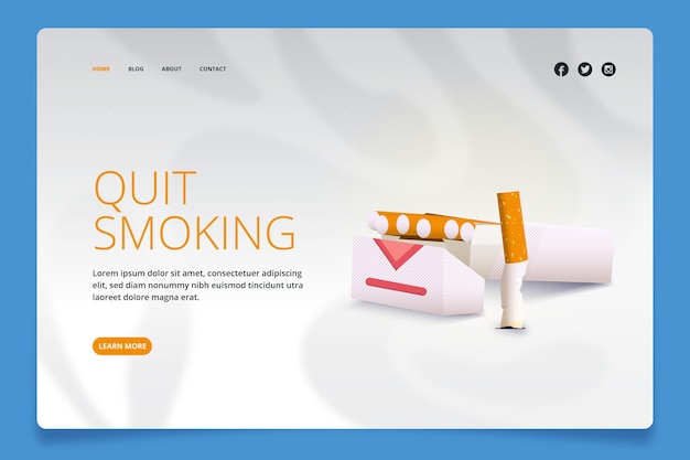 Free vector how to quit smoking landing page