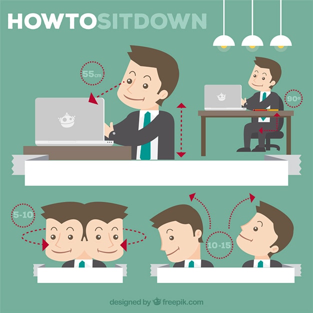 Free vector how to sit down at the office