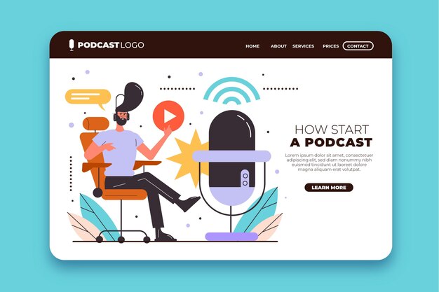 How to start a podcast landing page