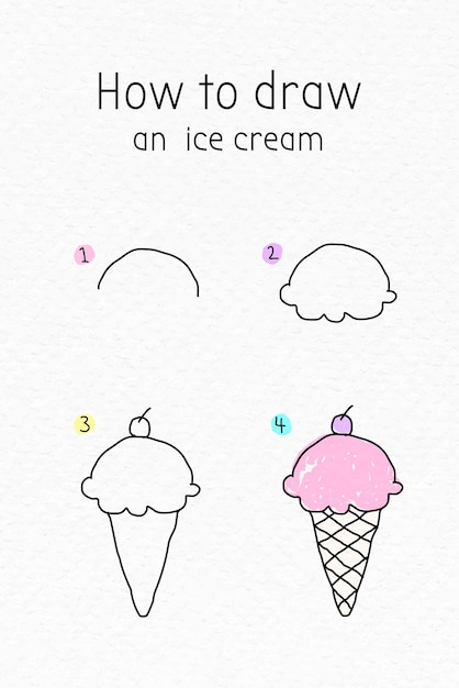 アイスクリーム落書きチュートリアル ベクトルを描画する方法