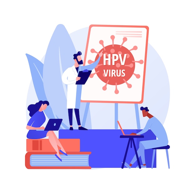 Free vector hpv education programs abstract concept vector illustration. hpv awareness programs, human papillomavirus explained, health education, online consultation, virus information abstract metaphor.