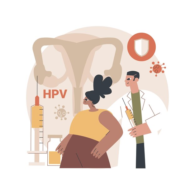 HPV 예방 접종 추상적 인 개념 그림