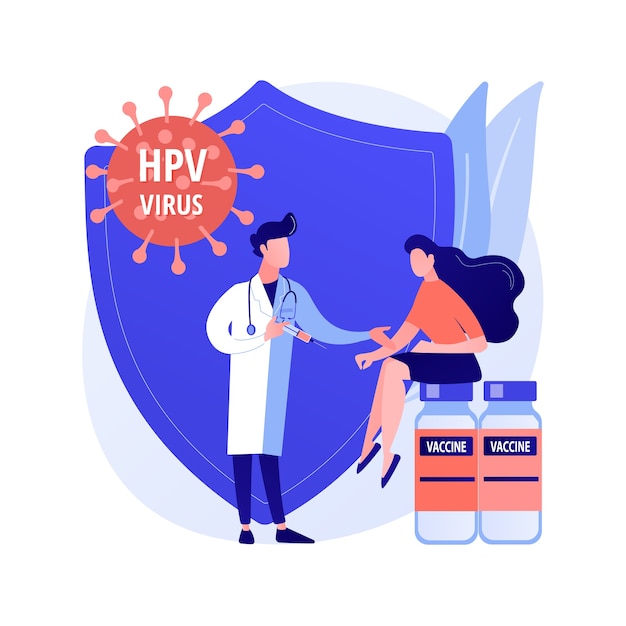Free vector hpv vaccination abstract concept vector illustration. protecting against cervical cancer, human papillomavirus immunization program, hpv vaccination, prevent infection abstract metaphor.