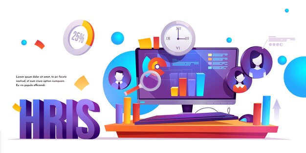 Free vector hris, human resources information system banner