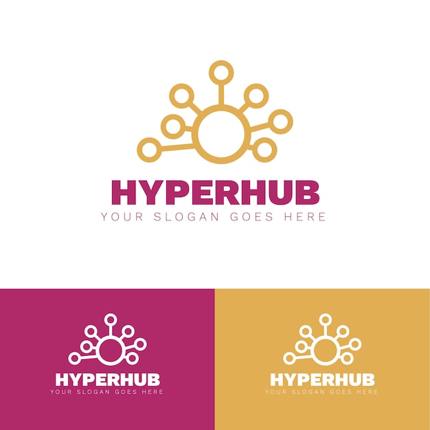 Vettore gratuito modello di progettazione del logo dell'hub