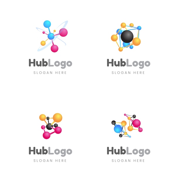 Vettore gratuito modello di progettazione del logo dell'hub