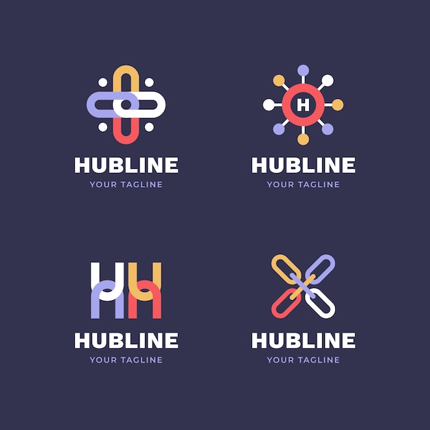 Vettore gratuito modello di progettazione del logo dell'hub