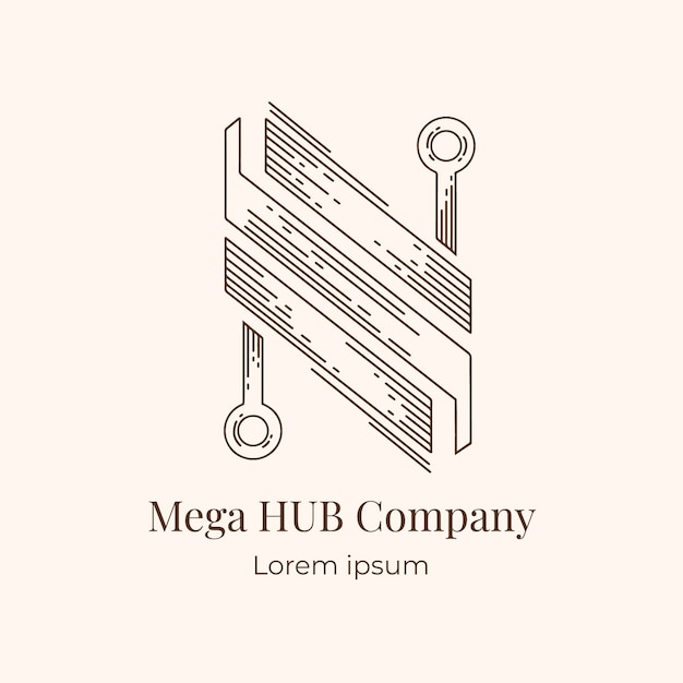 ハブのロゴのデザイン テンプレート