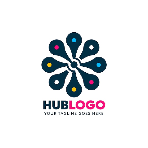 Modello di progettazione del logo dell'hub