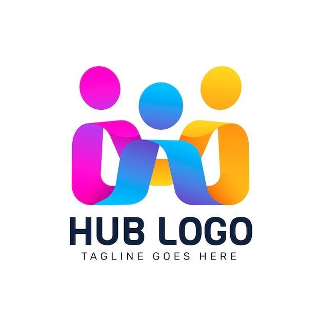 Vettore gratuito modello di logo dell'hub