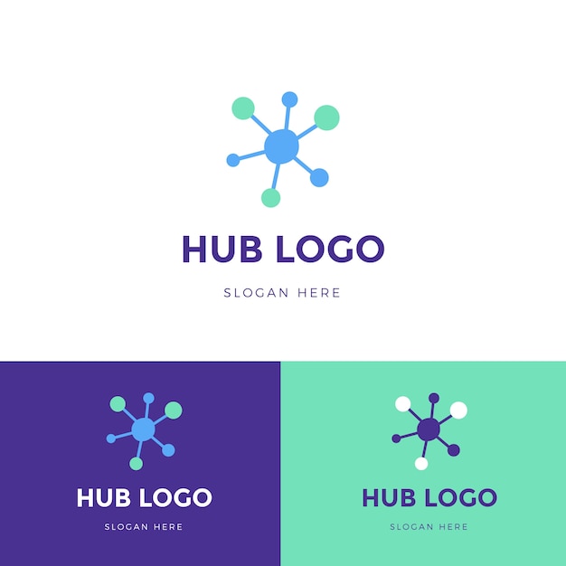 Vettore gratuito modello di logo dell'hub