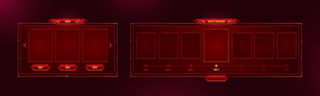 Free vector hud frames for game shop and daily reward board