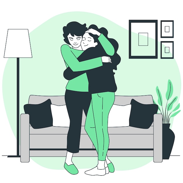 Free vector hug concept illustration