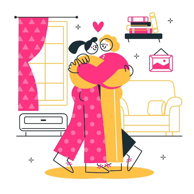 Free vector hug concept illustration