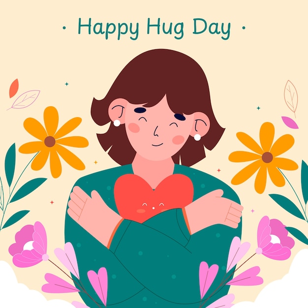Free vector hug day illustration
