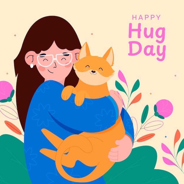 Free vector hug day illustration