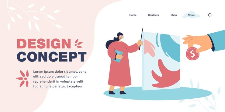 Free Vector huge hand giving gold coin to artist flat vector illustration