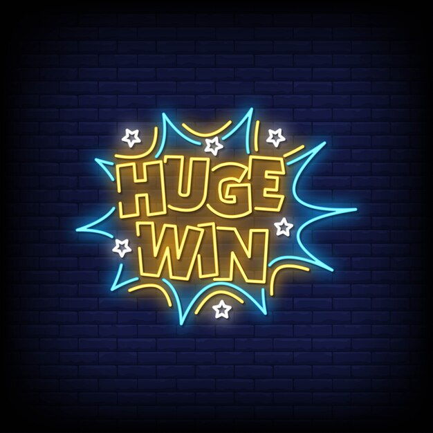 Download Free Huge Win Neon Signs Style Text Premium Vector Use our free logo maker to create a logo and build your brand. Put your logo on business cards, promotional products, or your website for brand visibility.