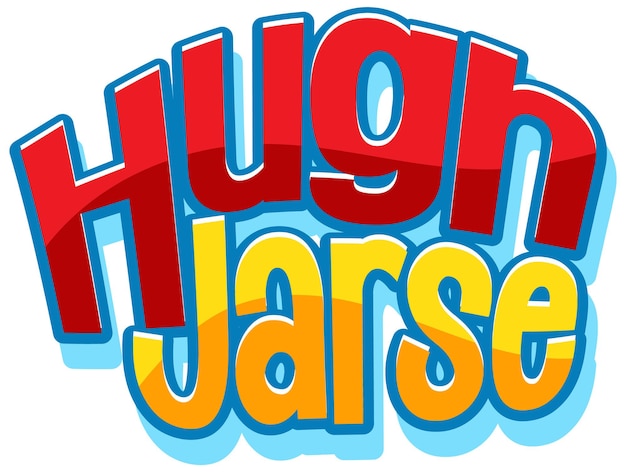 Vettore gratuito disegno del testo del logo di hugh jass