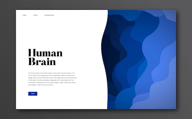 Free vector human brain informational website graphic