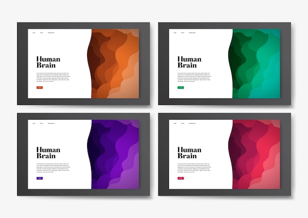 Free vector human brain informational website graphic