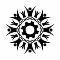 Free vector human chain gear icon logo design