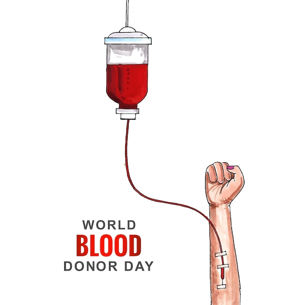 인간은 세계 헌혈자의 날 카드 디자인을 기증합니다.