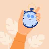 Free vector human hand holding stopwatch