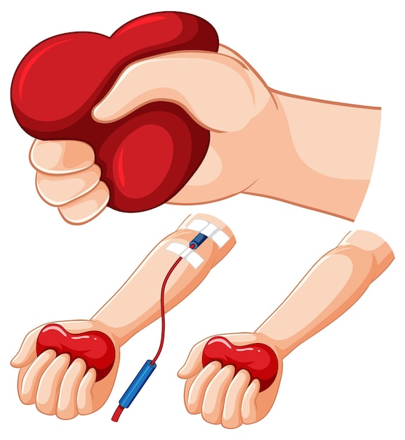 Free vector human hand with blood icon for donation