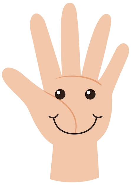 Бесплатное векторное изображение Человеческая рука с улыбкой