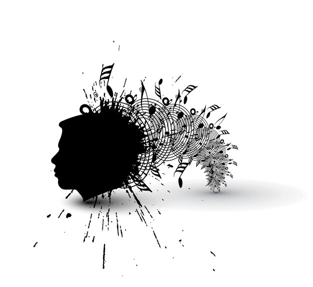 Human Head Swirl Brain Design, A vector illustration