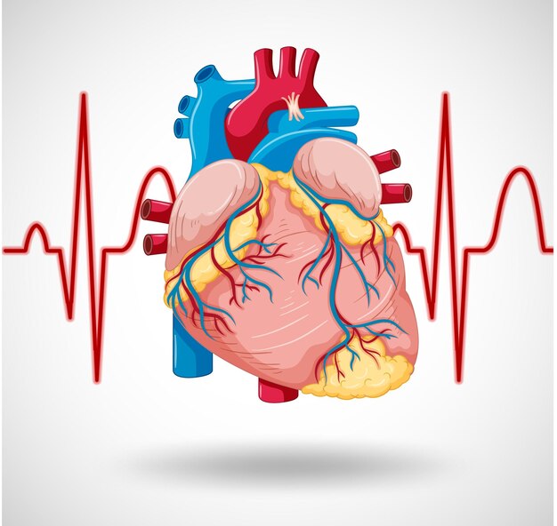 Human internal organ with heart