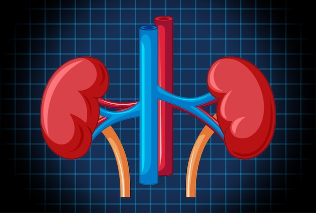 Free vector human internal organ with kidney